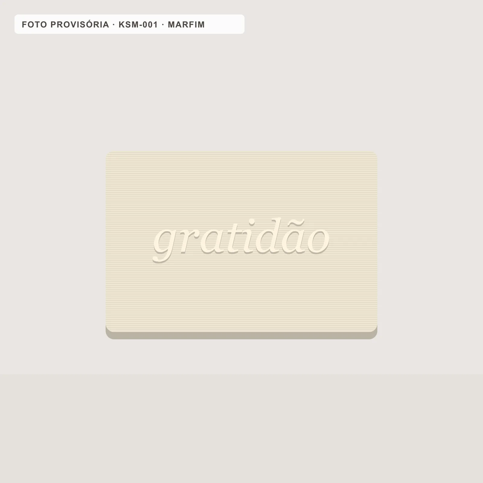 Placa Gratidão Raízes em marfim, vista frontal